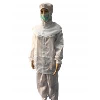 China Cleanroom ESD Safe Clothing Polyester Anti Static Jacket And Pants Class 1000 - 10000 on sale