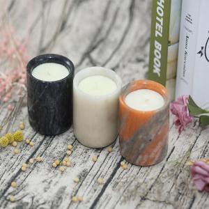 Mini Ceramic Refined Natural Soy Scented Candles Pillar Shape Ceramic Candle