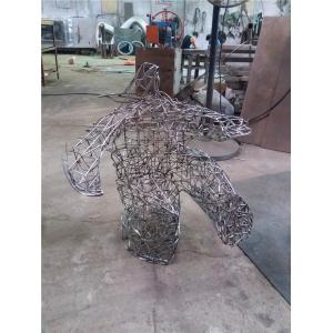 China Custom Abstract Wire Sculpture , Movement Metal Art Sculpture Interior Decoration Gifts supplier