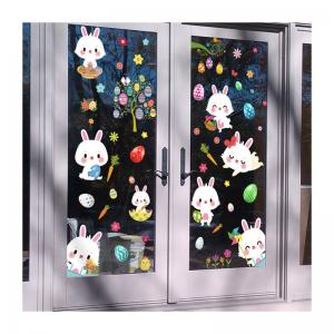 Easter Egg Festive Stickers 0.01mm Window Glass Sticker For Easter Party Scenes