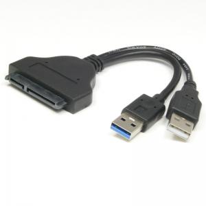 USB 3.0 Male To SATA 22Pin Female Adapter With USB 2.0 Power Supply Cable For 2.5 inch Har