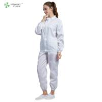 China Cleanroom ESD Antitatic White Color Garment Can Be Autoclavable For All Grade Of Cleanroom on sale