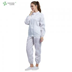 China Cleanroom ESD Antitatic White Color Garment Can Be Autoclavable For All Grade Of Cleanroom supplier