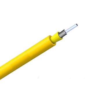 China Yellow color GJSJV Coaxial Armoured Indoor Fiber Optical Cable GJSJV With 0.6mm Tight Buffer supplier
