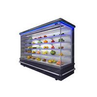 4 Adjustable Shelf Air Curtain Multideck Open Chiller Defrost Free