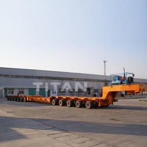China 150Ton 4 line 8 axles Lowbed Trailer 40 lowboy trailer high quality lowbed trailer for sale supplier