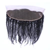 China Elegant-wig Cheap Remy Indian Hair Kinky Curly Lace frontal Natural Hairline Bleached knots on sale
