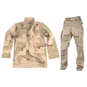 Desert Woodland Army Camo Suit , Mock - Neck Collar Tactical Camo Clothing