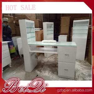 China Modern manicure table vacuum and nail salon furniture cheap nail table white color supplier