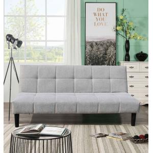 Grey Foldable Sofa Bed, Small Lounger Sofa Loveseat with Armrests for Compact Living Spaces