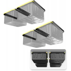 Metal Overhead Storage Bin Rack for Garage Ceiling Black Ceiling Rails for Garage