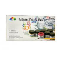 China Non - Toxic Art Painting Colours 8 Pcs Glass Paint Set 8X15ml 20 Light Fast Colours on sale