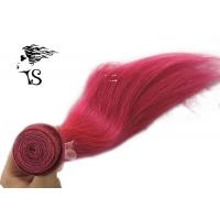 China Red Straight Long Human Hair Extensions , No Smell Machine Weft Hair Extensions on sale