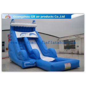 China Sea Style Dolphin Inflatable Water Slides , Outdoor Inflatable Water Park With Pool supplier
