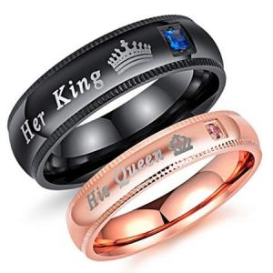 Couples Matching Promise Rings For Boyfriend And Girlfriend