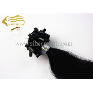 22" Micro Ring Hair Extensions for sale - 55 CM 1.0 Gram Black Straight Pre Bonded Micro Ring Hair Extensions For Sale