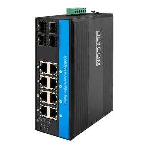 DC48V gigabit Industrial Ethernet PoE fiber Switch 8 RJ45 4FP 10/100/1000Mbps