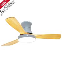 China 5 Speed 48 Inch Flush Mount Ceiling Fan With Light And Remote DC Inverter on sale