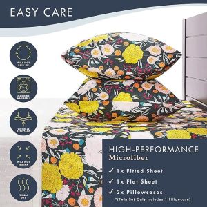 China Super Soft Wrinkle Resistant Bedding Set, Premium Floral Printed Bed Sheets Set wholesale