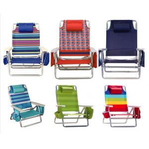 Lawn Beach Chair, Portable Aluminum Dual-Purpose 5-Position Adjustable Durable Folding Beach Chair