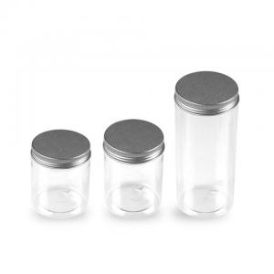 250g Screw Cap Plastic PET Plastic Jars Cookie Plastic Food Storage Jars With Metal Cap