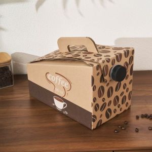 China 96oz Disposable Insulated Coffee Traveler Dispenser to Go Boxes Portable Handle Beverage Take Out Containers for Catering wholesale