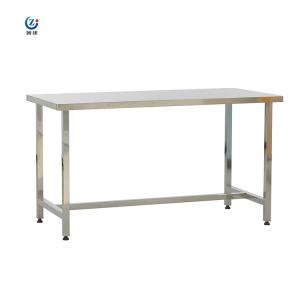 China Silver Stainless Steel Lab Bench 850mm Height Workstation Table Firm Structure supplier