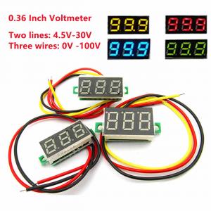 0.36 Inch Digital Ammeter Voltmeter 2 Wires 3 Wires 4 Digits LED