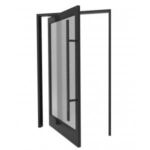 Black Anodized Frame Aluminum Pivot Door Horizontal Middle Turning