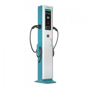 China 5in LCD Screen AC EV Charger Single Phase Double Gun 7KW Charging Station on sale 