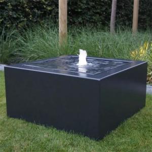 800mm Powder Coated Metal Square Garden Fountains Steel Water Table Feature