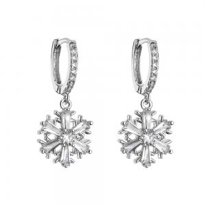 China Custom Zircon Crystal Sterling Silver Diamond Earrings Hoop supplier