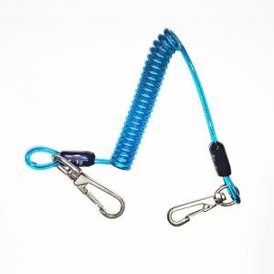 China Spring Steel Wire Tool Lanyard Strong Clear Dark Blue TPU Coated 7.0MM supplier