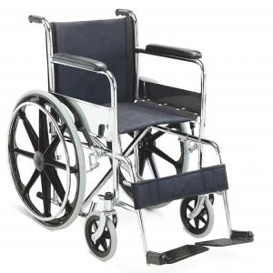 China High class full black chromed manual type folding steel wheelchair GT-809B with MAG rear wheels supplier