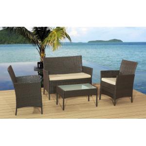 4Pcs KD Outdoor Rattan Sofa Cushioned With Promotion Price For Full Container
