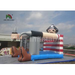 PVC Pirate Theme Inflatable Jumping Castle Bouncer 4 X 3m Outdoor Grey Color