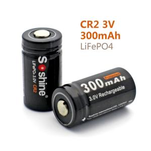 China Soshine LiFePO4 15266 (IFR CR2) 3.2V 300mAh Protected Rechargeable Battery wholesale