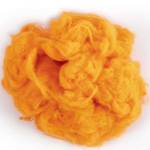China Orange Color Polyester Staple Fiber Recycled Polyester Fiber Synthetic Fibers supplier