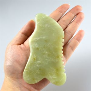 2024 Natural Xiuyan Jade Gua Sha Scraping Board for Body and Facial Massage Green Massager Tool