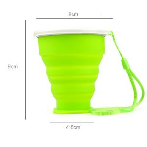 Outdoor Travel Silicone Foldable Cup / Silicone Collapsible Cup With Lid Folding Size 3*8 Cm