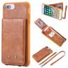 iPhone Portable Leather Phone Case with Card Holder Slot Lanyard Strap