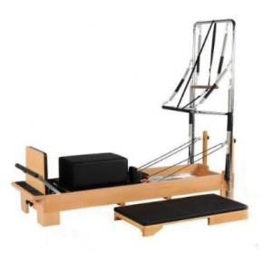 OEM Wood Steel Pilates Exercise Equipment Pilates Reformer With Half Trapeze
