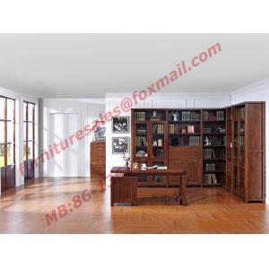 China Solid Wooden with Glass Door Material Bookcase Set  for Living Room Furniture supplier