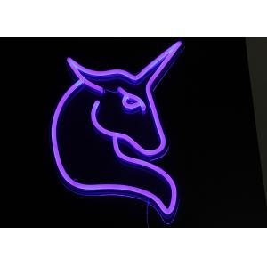 12V Blue LED Neon Signs Unicorn Shape Handmade Visual Artwork Decor
