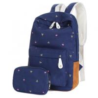 China ODM Leaf Printing Canvas School Bag For Teenagers Girls on sale