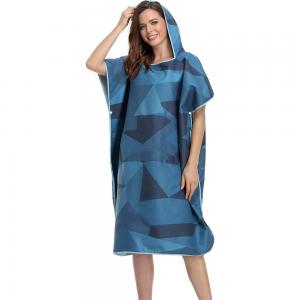 Quick Dry Sand Free Custom Print Microfiber Poncho Towel With Hood For Women
