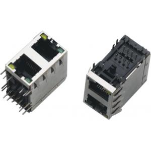 China 2x1 Dual Port RJ45 Connector , RJ45 Through Connector AC 1500Vrms 50Hz Withstand Voltage wholesale