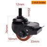 China EDL TPU Equipment Casters  2 Inch Threaded Casters  250Kg Load With Brake M412S-86A wholesale