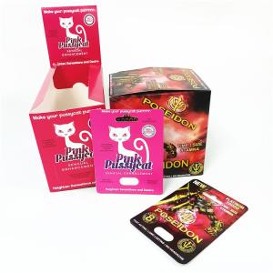 China Anunciar imprimindo do rinoceronte feito sob encomenda Lenticular plástico do cartão 3D do costume o empacotamento masculino do comprimido do realce encaixota o gatinho cor-de-rosa supplier