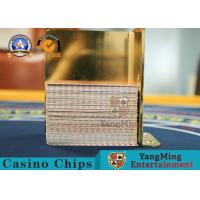 China Stainless Steel Metal Gold Color Poker Playing Cards Holder Backjack Table Casino Cards Upright Sign Stand on sale
